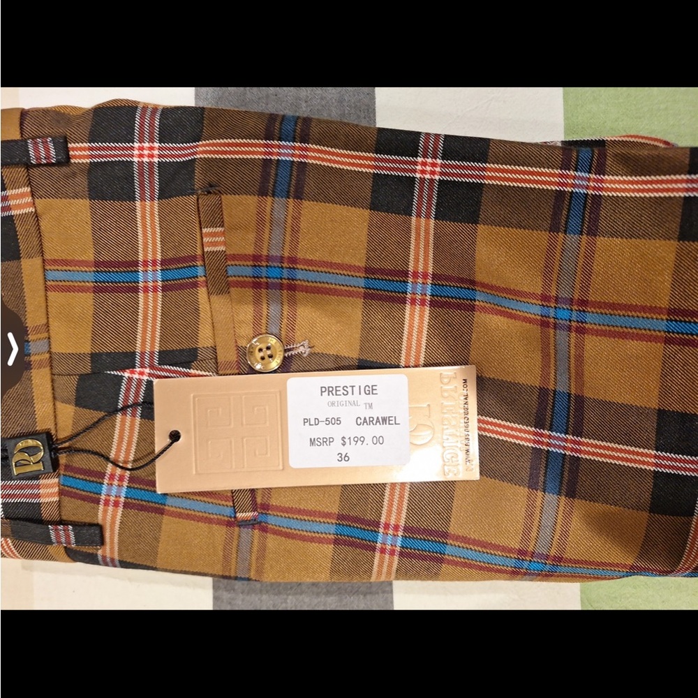 Prestige Caramel Plaid Pants